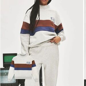 Parke Vintage Striped Mockneck With Nostalgia Patch